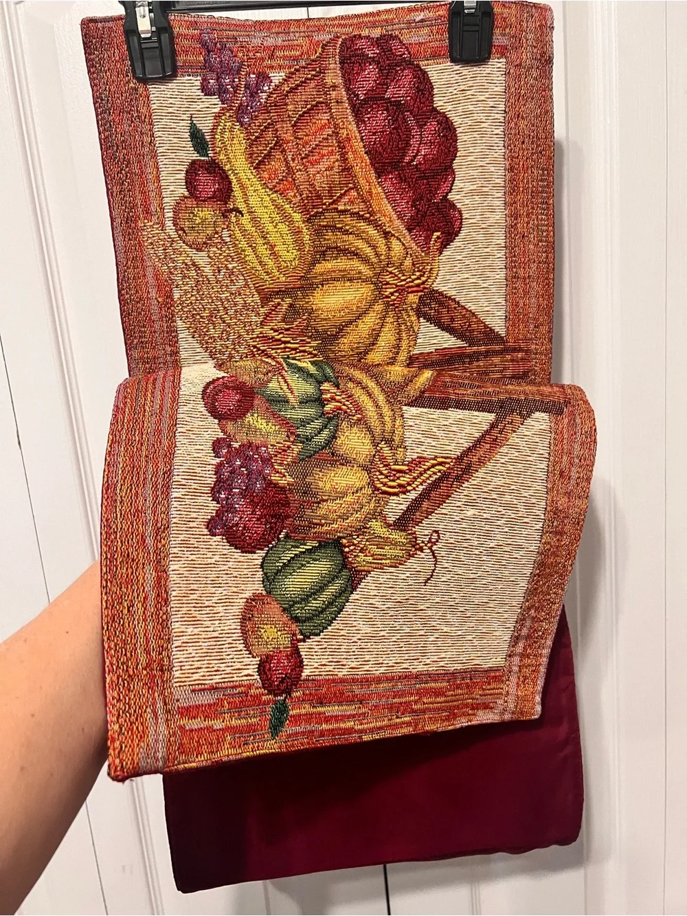 Harvest Cornucopia/Apples Tapestry Table Runner - 12 3/4